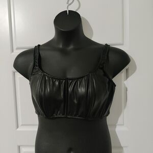 Victoria's Secret Faux Leather Side Zip Corset Size XL NWOT